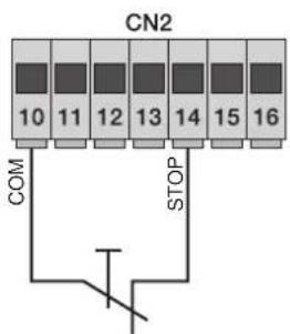 Vimar ELVOX RA98 - 4.7- Connexion du bouton d'arrêt : - 1