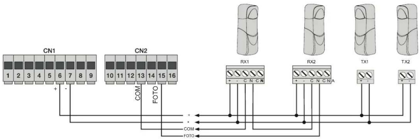 Vimar ELVOX RA98 - 4.4- Connecting photocells - 1