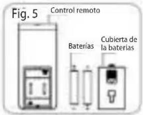Fig. 5 Control remoto Baterias Cubierta de la baterias