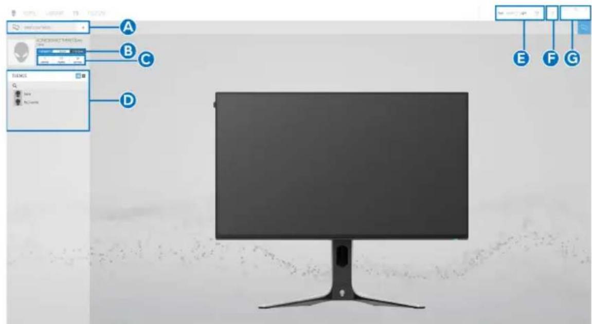 ALIENWARE AW2723DF - Naviguer dans la fenêtre alienfx - 1