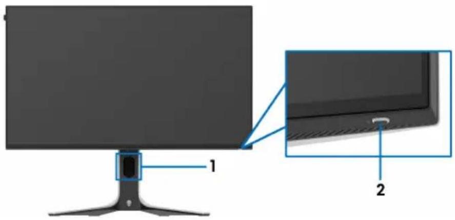 ALIENWARE AW2723DF - Identification des pièces et contrôles - 1