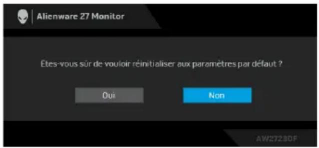ALIENWARE AW2723DF - Remarque: le message peut être légèrement différent en fonction du signal d'entrée sélectionné. - 1