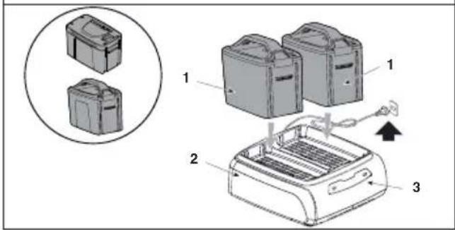 Diagram showing three labeled components of a printer with an inset image of two boxes, likely illustrating a printing or assembly process.