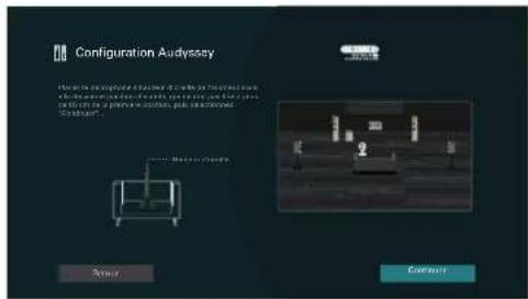 MARANTZ AV 10 - Disposez le microphone de mesures et de configuration à la position 2, sélectionnez "Continuer", puis appuyez sur ENTER. - 1