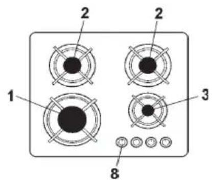 Glem Gas GV955HBK - DESCRIPTION HOBS - 1