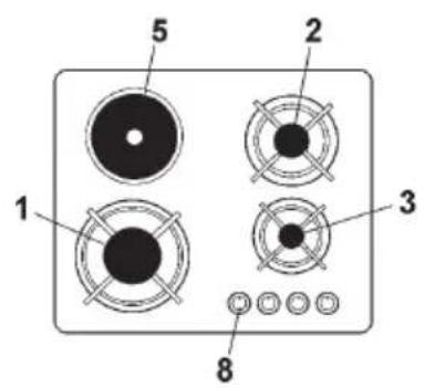 Glem Gas GV955HBK - DESCRIPTION DES TABLES DE CUISSON - 2