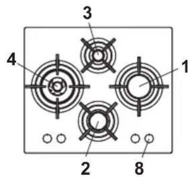 Glem Gas GV955HBK - DESCRIPTION DES TABLES DE CUISSON - 4