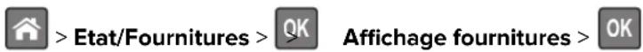 LEXMARK MS510 - Vérification de l'état des pièces et fournitures à partir du panneau de commandes de l'imprimante - 1