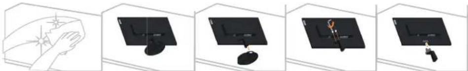 LENOVO C2425 - Démonter la base et le stand du moniteur - 1