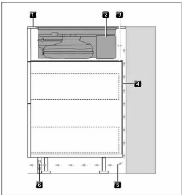 BORA S Pure - B : Meuble avec fond intermédiaire sous la table de cuisson - 1