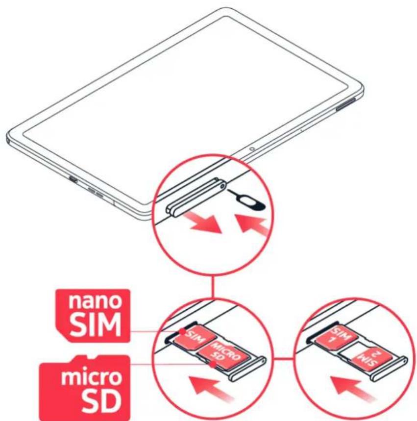 NOKIA T21 - Insérer la CARTE SIM et la CARTE mémoire - 1