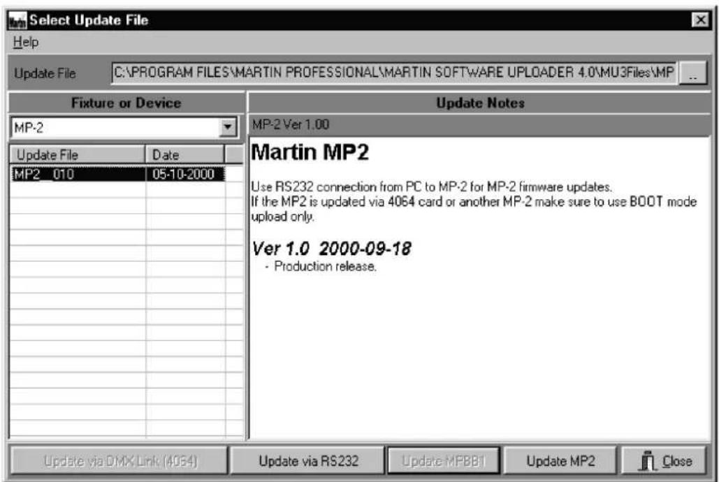 MARTIN MP2 - Mise à jour depuis un PC - 1