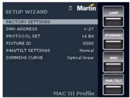 MARTIN MAC III Profile - Assistant de configuration - 1
