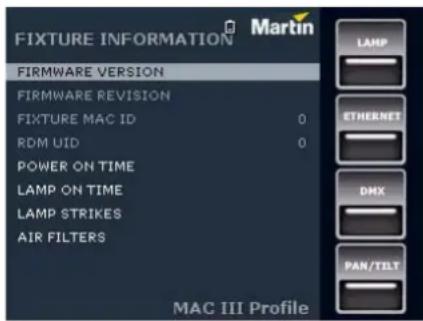 MARTIN MAC III Profile - Affichage d'informations - 1