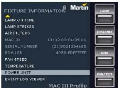 MARTIN MAC III Profile - Affichage d'informations - 2