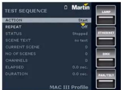 MARTIN MAC III Profile - Séquences de test - 1