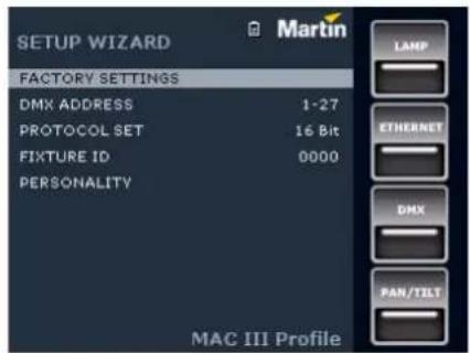 MARTIN MAC III Performance - Assistant de configuration - 1