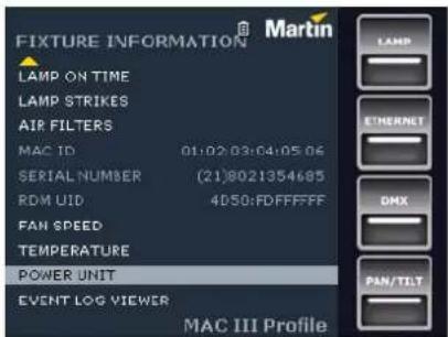 MARTIN MAC III Performance - Affichage d'informations - 2