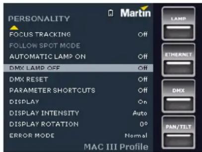 MARTIN MAC III Performance - Optimisation des performances - 6