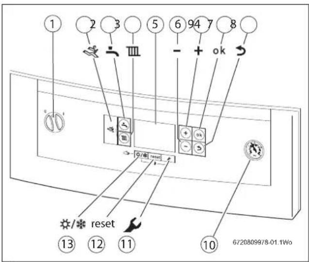 1 2 3 5 6 7 8 - + ok reset 6720809978-01.1Wo 13 12 11 10