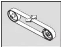 Fein GRIT GI 100 EF - 校正磨带的运行轨道. - 1