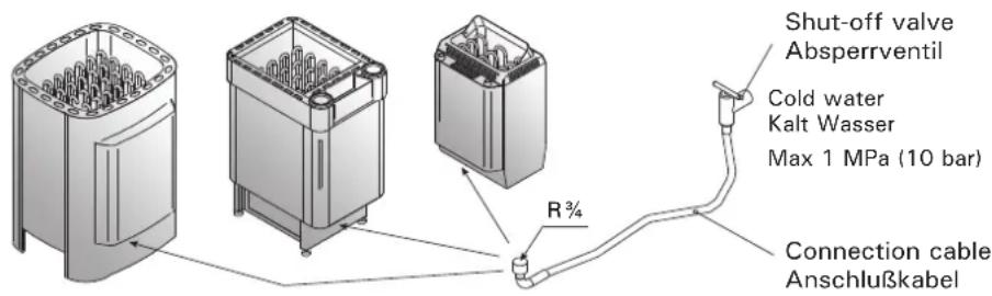 HARVIA Club HRKG110400S - Automatische Wasserbefüllung (KV50SEA-KV90SEA, T7CA-T9CA, K10.5GS-K15GS) - 1