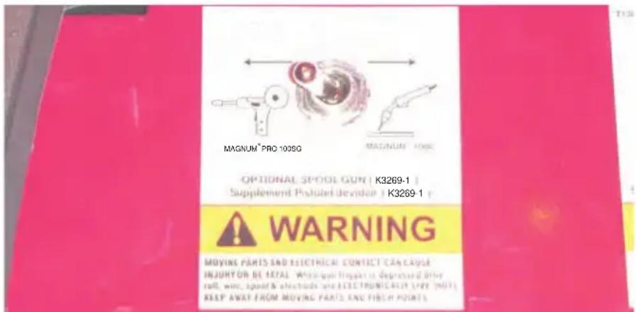 LINCOLN ELECTRIC Magnum Pro 100SG - WARNING - 2