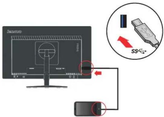 LENOVO ThinkVision T2424p - Connexion et mise en marche de votre moniteur - 11