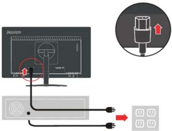 LENOVO ThinkVision T2424p - Connexion et mise en marche de votre moniteur - 13