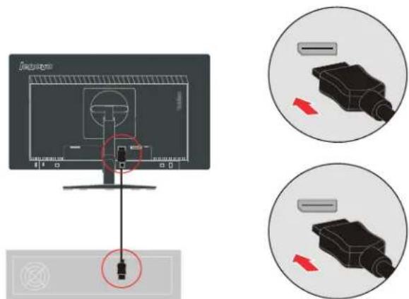 LENOVO ThinkVision T2424p - Connexion et mise en marche de votre moniteur - 3