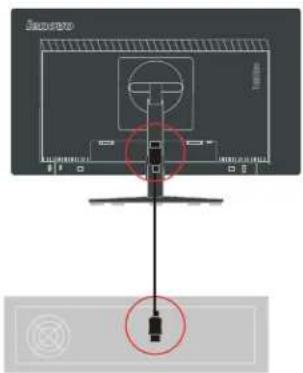 LENOVO ThinkVision T2424p - Connexion et mise en marche de votre moniteur - 4