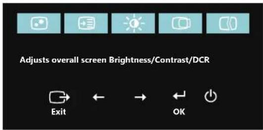 LENOVO ThinkVision T2424p - En utilisant les contrôles du menu OSD (affichage à l'écran) - 1