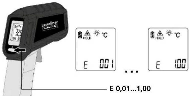 Laserliner ThermoSpot Plus - Невідомий коефіцієнт випромінювання: - 1