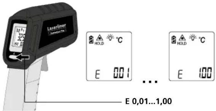 Laserliner ThermoSpot Plus - Nieznany stopień emisji: - 1