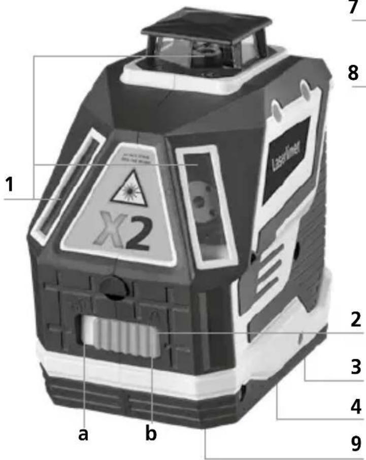 1 X2 a b 2 3 4 9 7 8 Laser filter