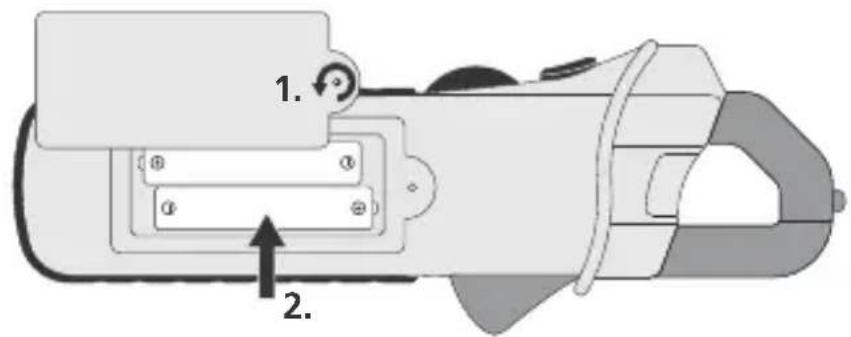 Laserliner MultiClampMeter Pro - Indsættelse af batterier - 1