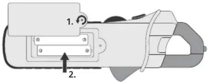 Laserliner MultiClampMeter Pro - Insertion of batteries - 1