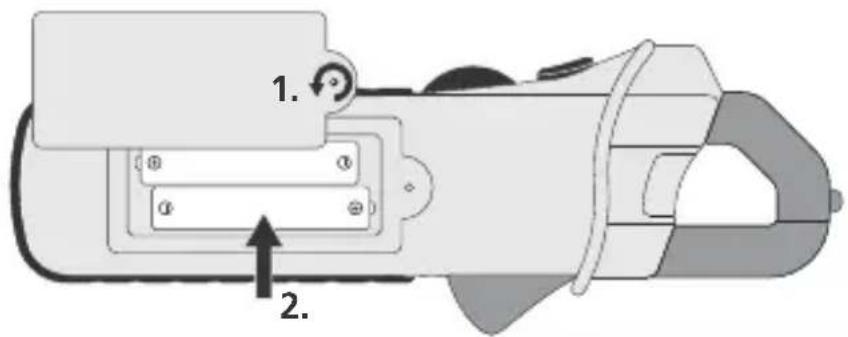 Laserliner MultiClampMeter Pro - Einsetzen der Batterie - 1