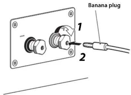 YAMAHA NS3000 - ■ When using a banana plug - 1