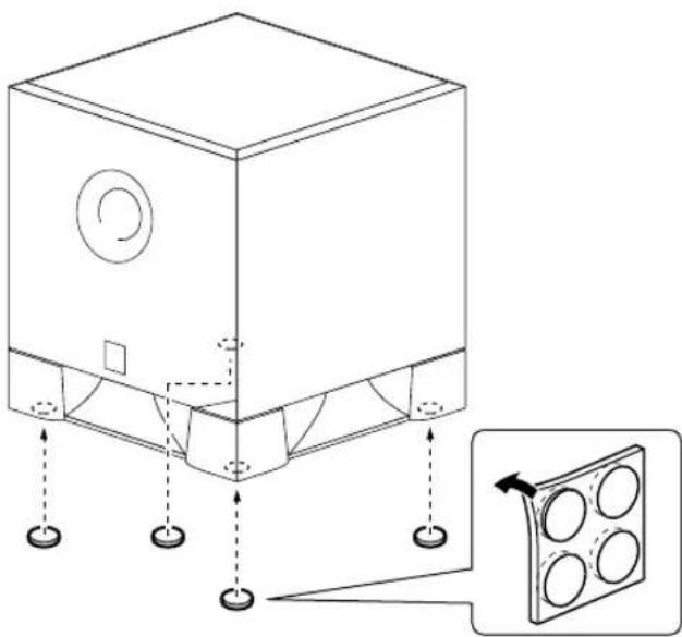YAMAHA YSTSW011 - Utiliser les tampons anti-dérapage - 1