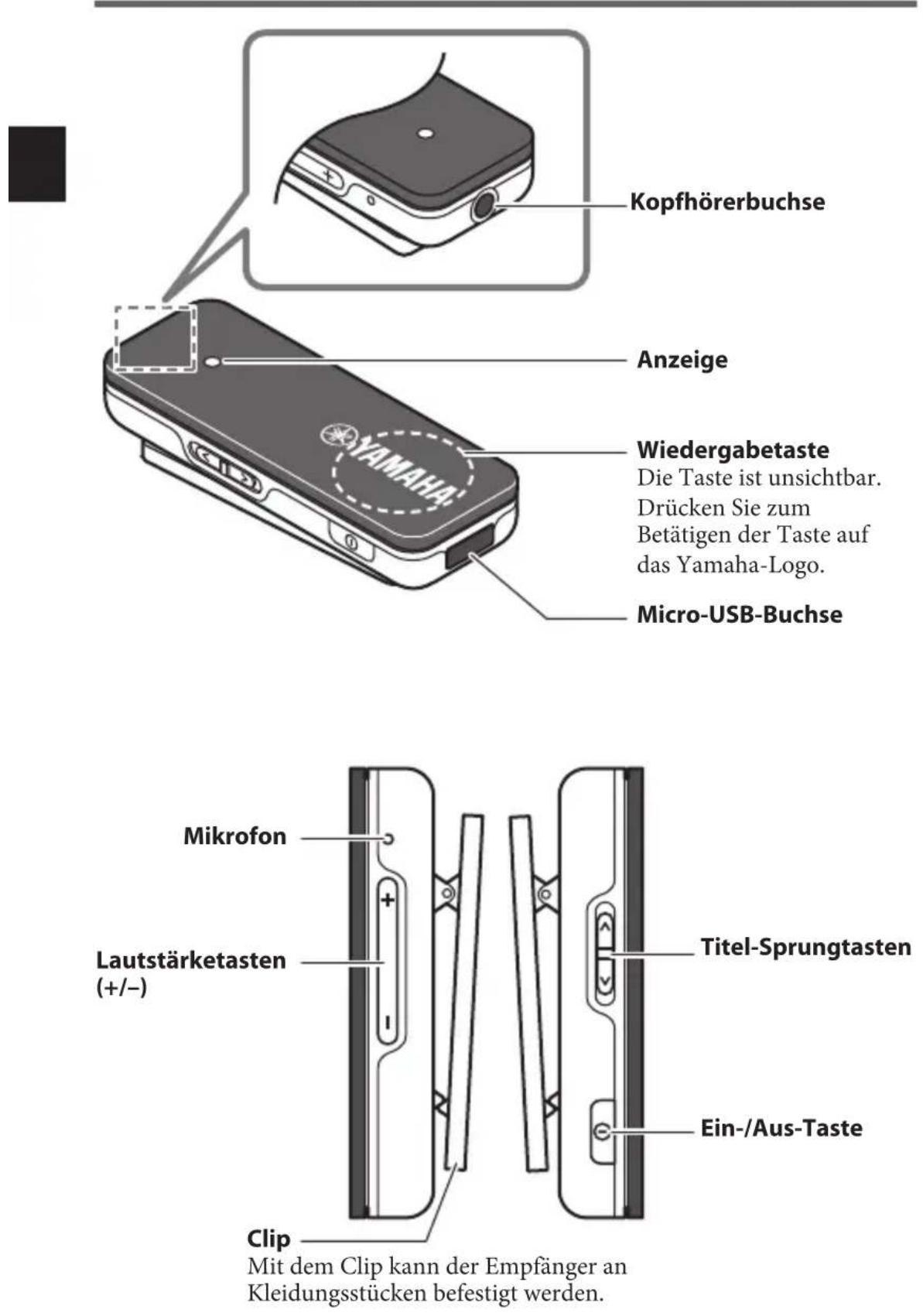 YAMAHA EPHW22 - Verwendung des Bluetooth-Empfängers - 1