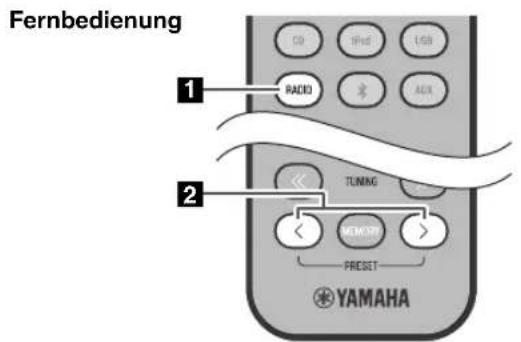 YAMAHA TSXB232 - Aufrufen von FM-Festsendern - 2