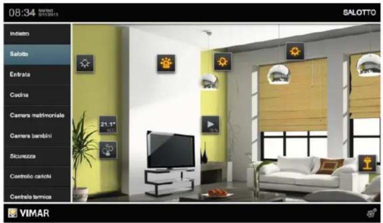 Vimar 01712.1 - Exemple d'affichage WebView avec le serveur Internet KNX Vimar art. 01545 - 2