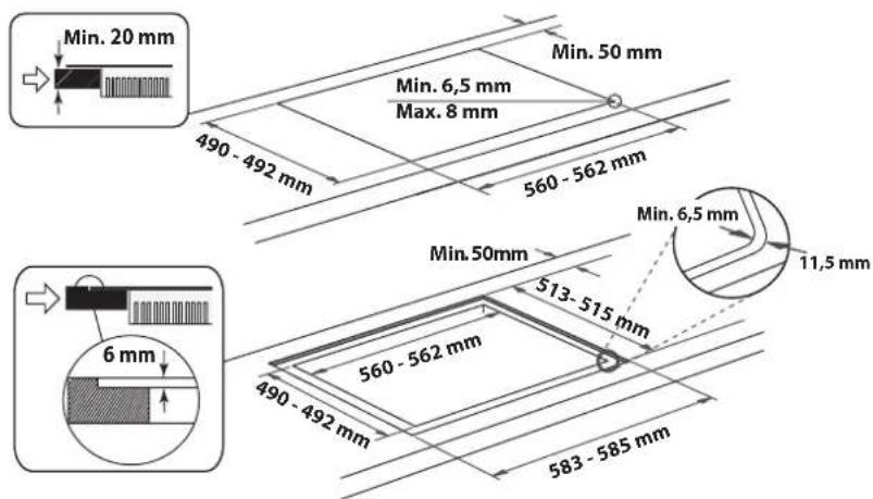 WHIRLPOOL AKT 801NE - PLACING THE HOB - 4