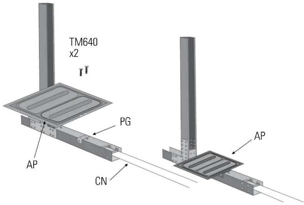 GRE 790096 - Montage des sangles metalliques (CN) aux colonnes (c): - 1