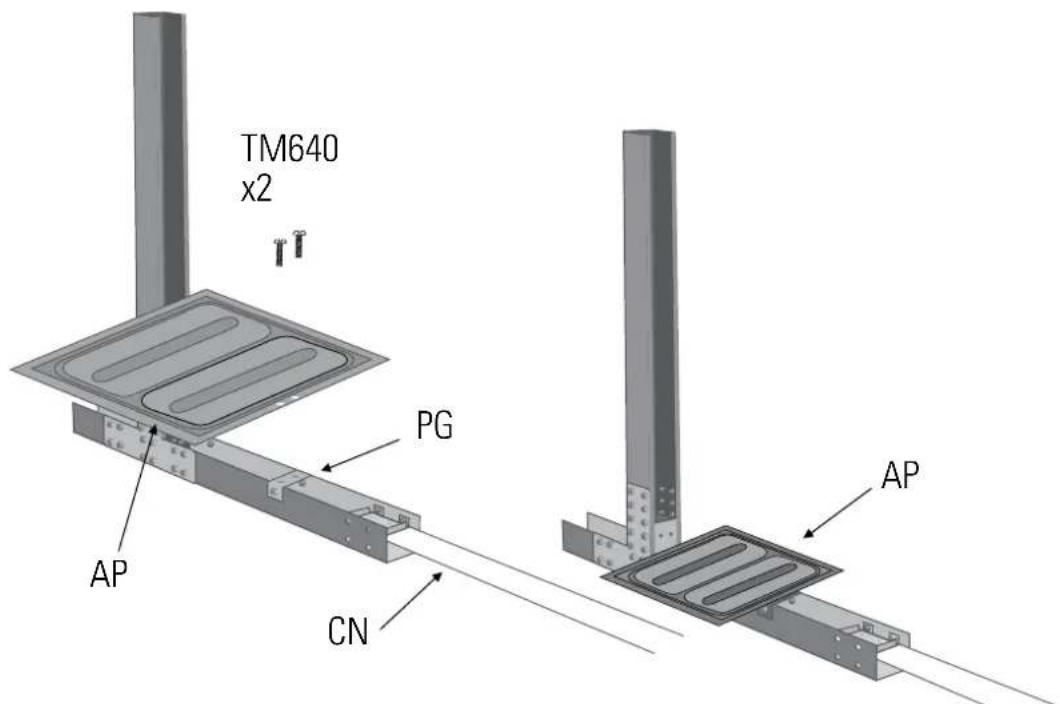 GRE 790096 - ASSEMBLY OF THE METALLIC STRAPS (CN) ON THE COLUMNS (C) - 1