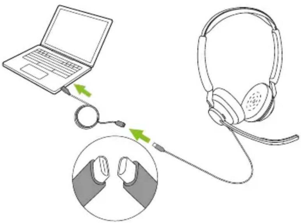 JABRA Engage 50 II - Connecter avec le câble d'extension - 1