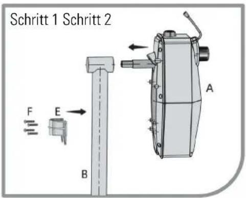 GRE SCR55 - 3- ANBAU DES ELEKTROGERÄTS AN EINE HANDAUFROLLVORRICHTUNG FÜR DIE POOLABDECKUNG - 1