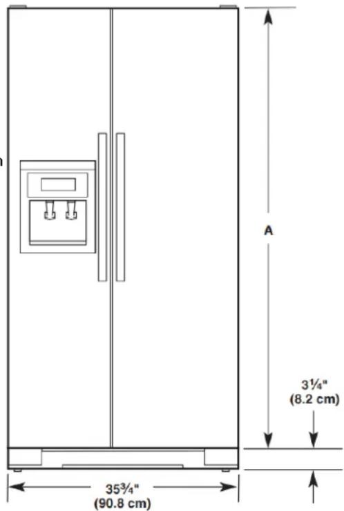 MAYTAG W10267701RP - Dimensions du produit - Vue de dessus - 2