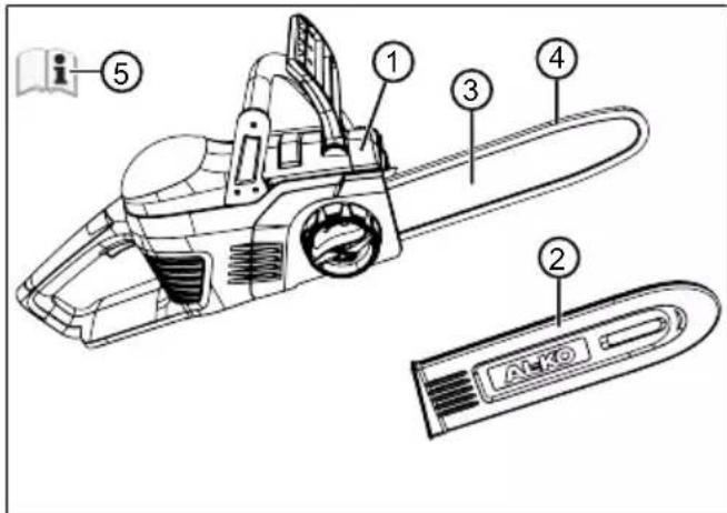 Technical diagram of a chain-linking device with numbered parts and labeled parts